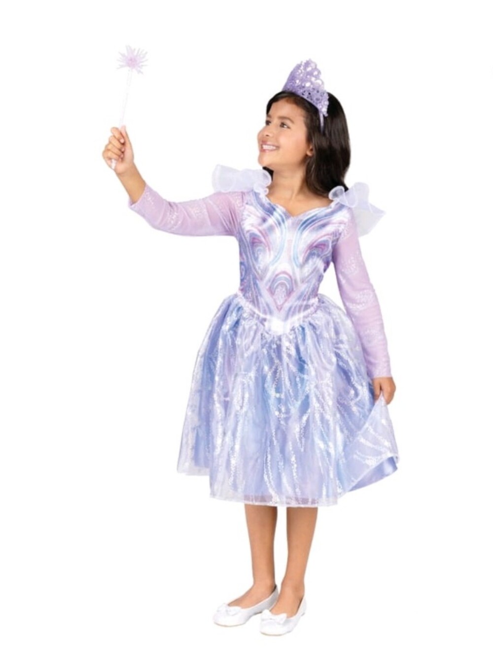Wicked Deluxe Glinda Costume for Kids Sparkle Dress and Tiara Size 4-6 NWT